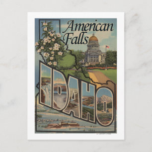 American Falls, Idaho - Large Letter Scenes Postcard