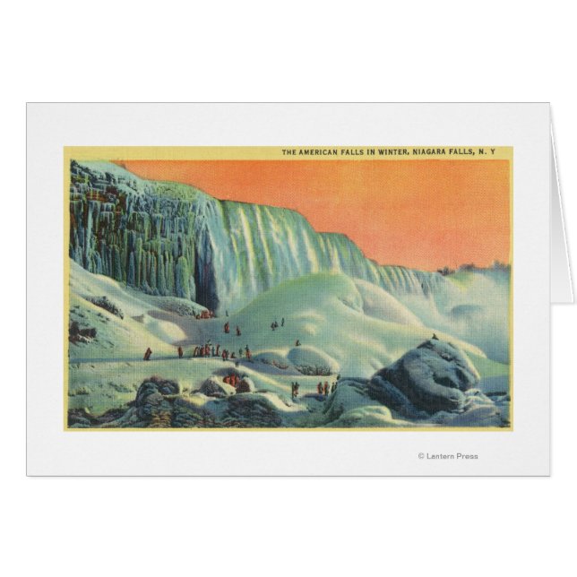 American Falls in Winter with Sunset (Front Horizontal)