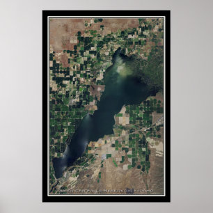 American Falls Lake Idaho Satellite Poster Map