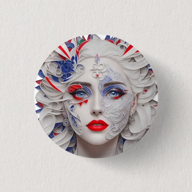 american fan 32 3 cm round badge (Front)