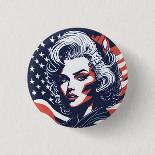 american fan 4 3 cm round badge