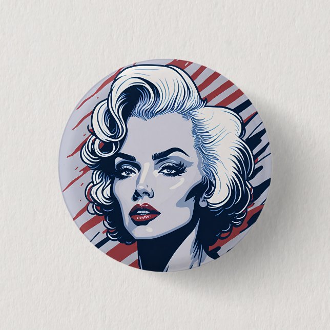 american fan 5 3 cm round badge (Front)