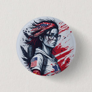 american fan 7 3 cm round badge