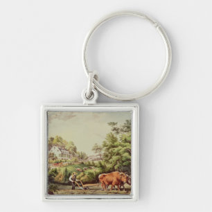 American Farm Scenes Key Ring