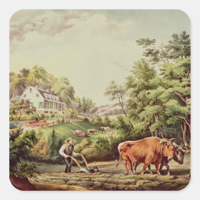 American Farm Scenes Square Sticker (Front)