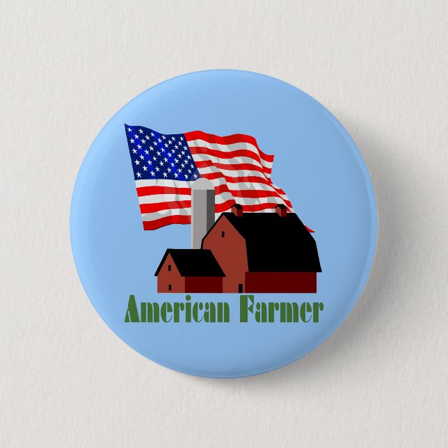 American Farmer 6 Cm Round Badge (Front)