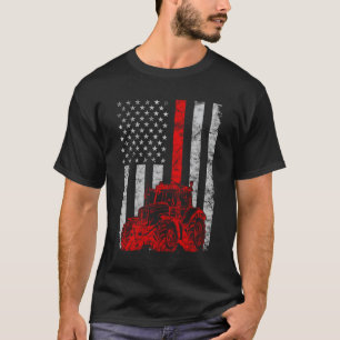American Farmer Farming Tractor Farm Flag T-Shirt