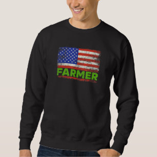American Farmer Flag 4th Of July Costume Ideas Ret Sweatshirt
