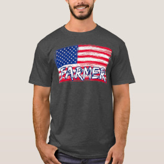 American Farmer US Flag - Farmer Farming Gift T-Shirt