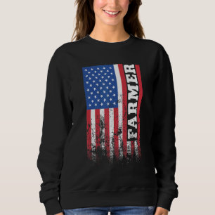 American Farmer US Flag Vertical Sweatshirt