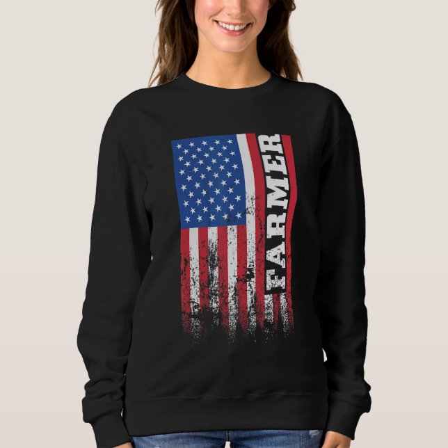 American Farmer US Flag Vertical Sweatshirt (Front)