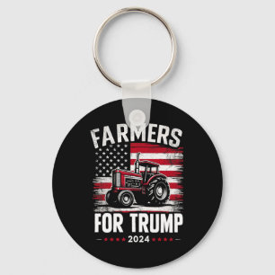American Farmers For Trump Election Usa Flag Key Ring