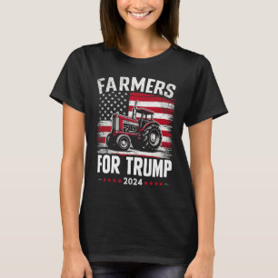 American Farmers For Trump Election Usa Flag  T-Shirt