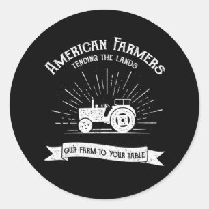 American Farmers Tractor Farm Farming Ranch Gift Classic Round Sticker