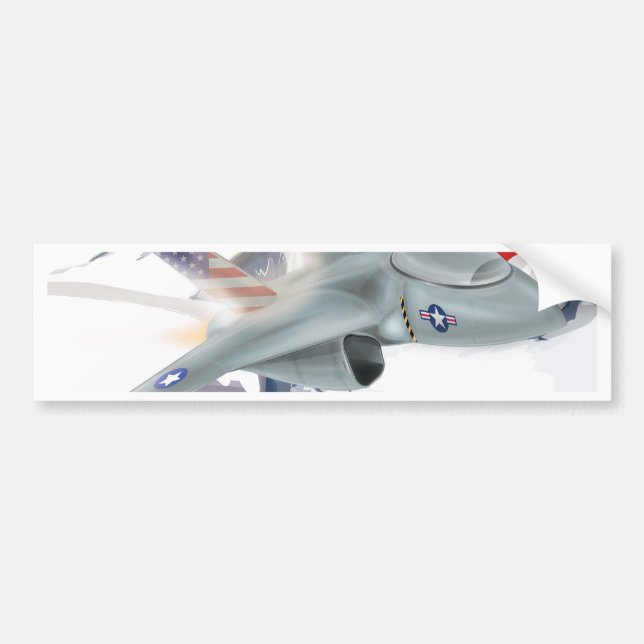 American fighter Jet Bumper Sticker (Front)