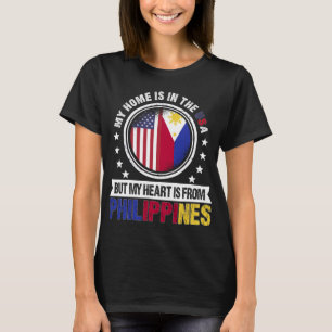 American Filipino Flag Heart Phillipines Patriot T-Shirt