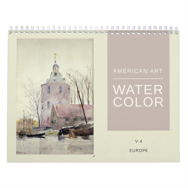 American Fine Art Watercolor Europe Paintings Calendar (Cover)