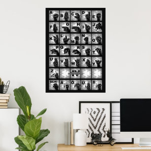 American Finger Alphabet 4 - black / Poster