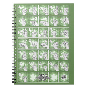 American Finger Alphabet 4 - green / Notebook