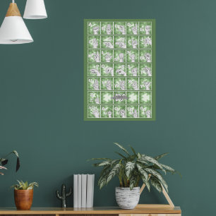 American Finger Alphabet 4 - green / Poster