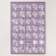 American Finger Alphabet 4 - lavender gray /