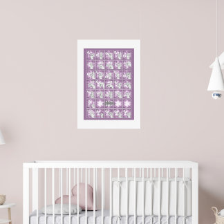 American Finger Alphabet 4 - lavender gray / Poster