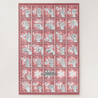 American Finger Alphabet 4 - red / Jigsaw Puzzle