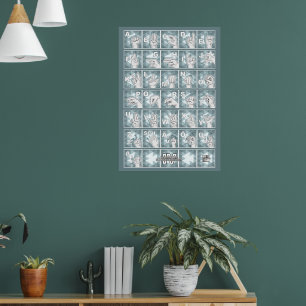 American Finger Alphabet 4 - turquoise / Poster