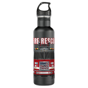 American Fire Rescue Firefighter Department Truck  710 Ml Water Bottle
