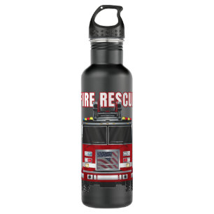 American Fire Rescue Firefighter Department Truck  710 Ml Water Bottle