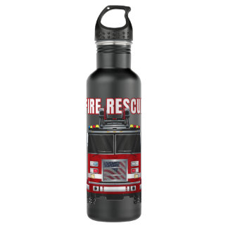 American Fire Rescue Firefighter Department Truck 710 Ml Water Bottle