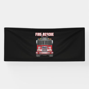 American Fire Rescue Firefighter Department Truck Banner