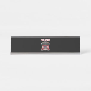 American Fire Rescue Firefighter Department Truck Desk Name Plate