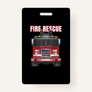 American Fire Rescue Firefighter Department Truck ID Badge