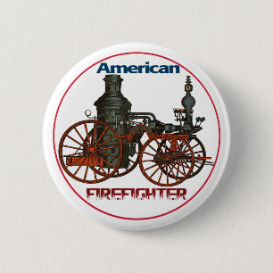 American Firefighter 6 Cm Round Badge