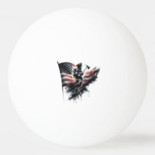 American firefighter.Flag of the United States. Ping Pong Ball