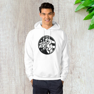American Firefighter Hero Bold Black And White  Hoodie
