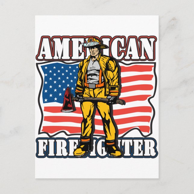 American Firefighter Postcard (Front)