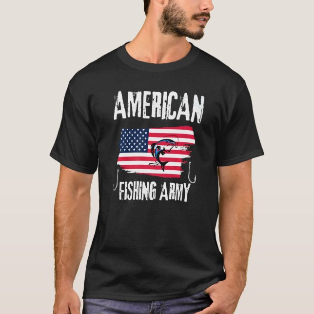 American fishing patriotic outdoors lake hunting h T-Shirt (Front)
