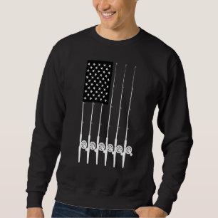American Fishing Pole Flag Fishing Gear Sweatshirt
