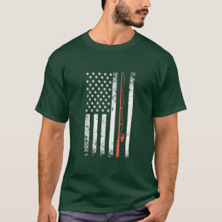American fishing rod flag Fisherman T-Shirt