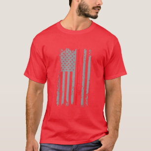 American Fishing Rod Flag Fisherman Us 40  T-Shirt