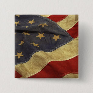 American Flag 15 Cm Square Badge