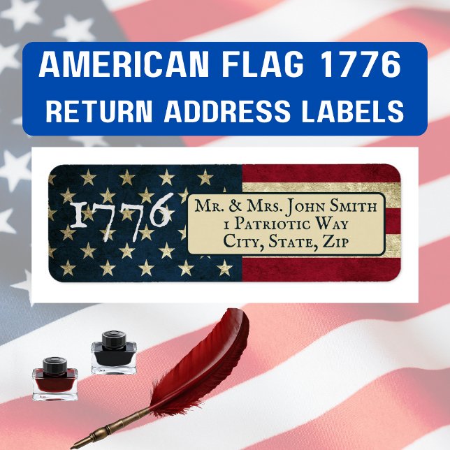 American Flag 1776 return address Label (Creator Uploaded)