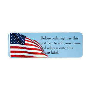 American Flag 2412 Return Address Label