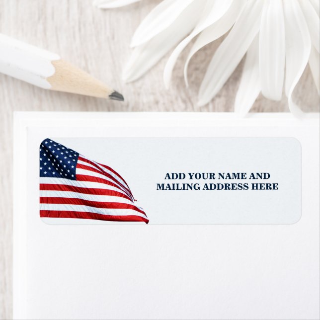 American Flag 2412 Return Address Label (Insitu)