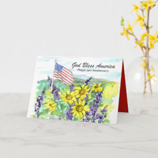 American Flag 250th Anniversary USA God Bless  Card