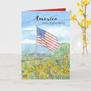 American Flag 250th Birthday Independence Day Card