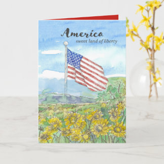 American Flag 250th Birthday Independence Day Card