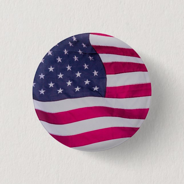 American Flag 3 Cm Round Badge (Front)
